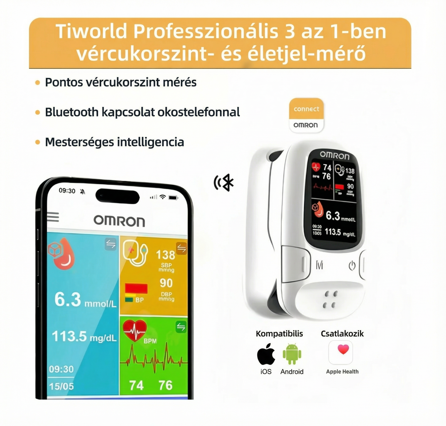 🔥🎁Utolsó 50 szett elérhető 📿Ingyenes rózsa nyaklánc🔥Egyszerű és kényelmes, intelligens mérés, amikor csak szükséged van rá ❤️❤️