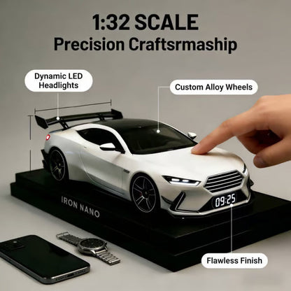 📢📢60% KEDVEZMÉNY !!【🎁A legjobb ajándék🎁】Hiperautós ébresztőóra –🏎️Valósághű GTR motor és fényeffektek